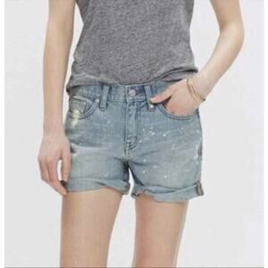 MADEWELL Rolled Boy Denim Shorts with Paint Splatter C1738 // 25